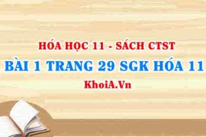 Bài 1 trang 29 SGK Hóa 11 Chân trời sáng tạo